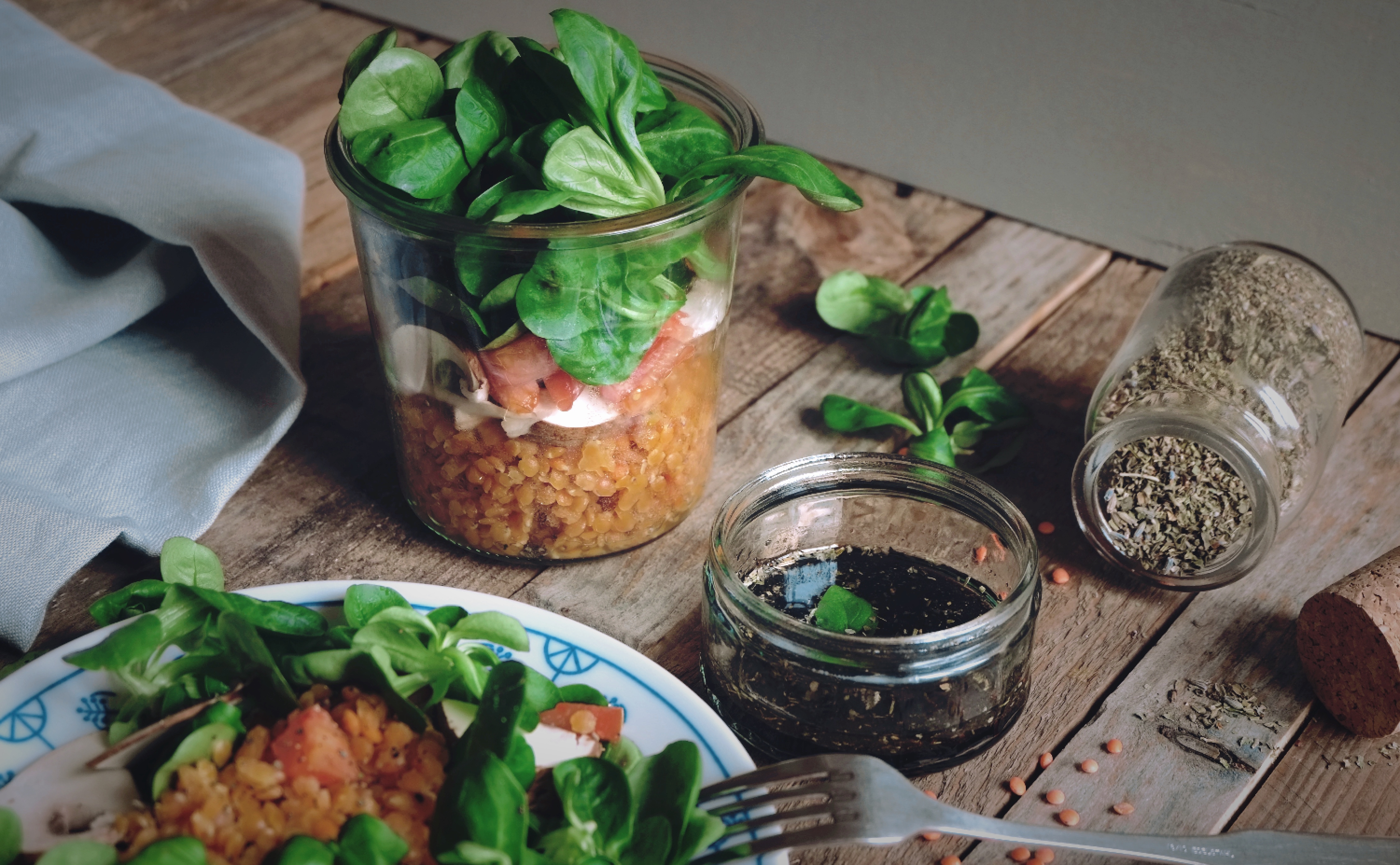 Rote Linsen Salat @ mehrpoweraufdauer.com